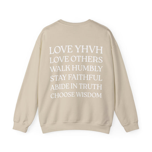 Love YHVH Crewneck — Sand/White