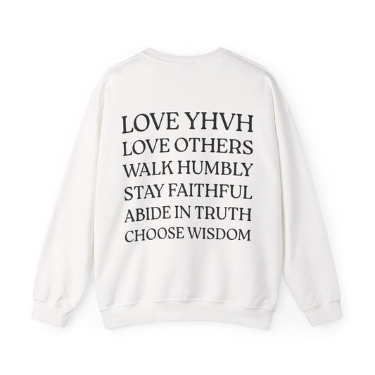 Love YHVH Adult Crewneck — White