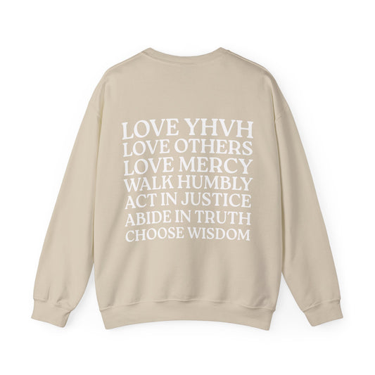 Love YHVH Crewneck Sweatshirt — Sand/White