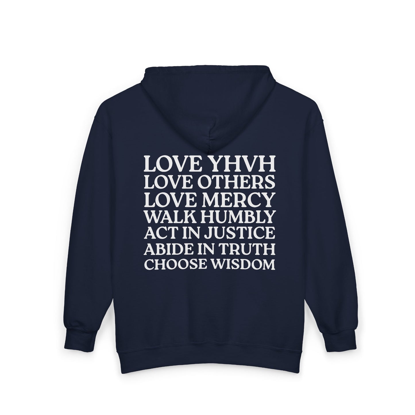 Love YHVH Full-Zip Hoodie — Navy