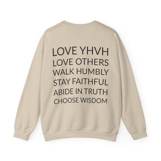 Love YHVH Adult Crewneck — Sand/Black