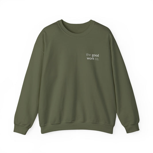 Love YHVH Adult Crewneck — Military Green