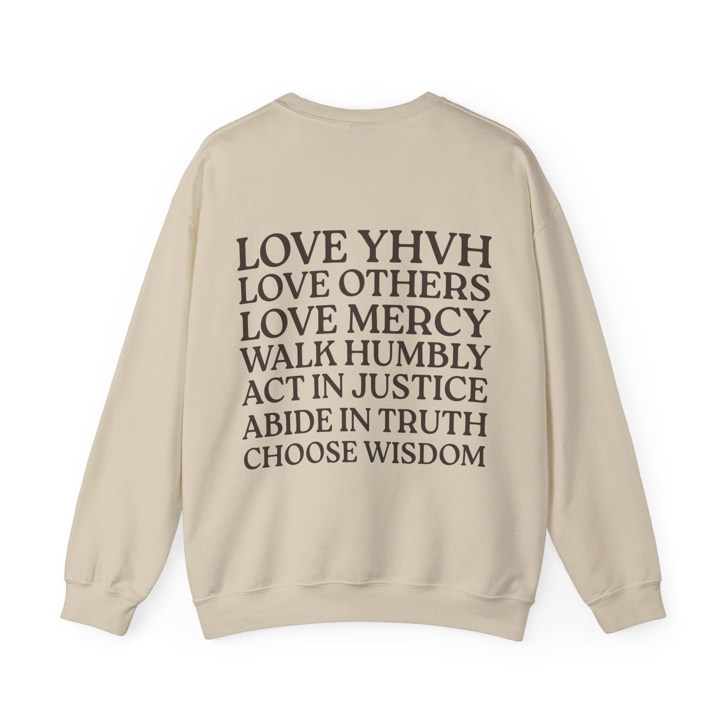Love YHVH Crewneck — Sand/Cocoa