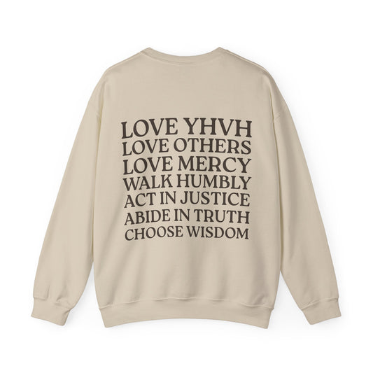 Love YHVH Crewneck — Sand/Cocoa