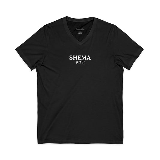 Shema Adult V-Neck Tee — Black