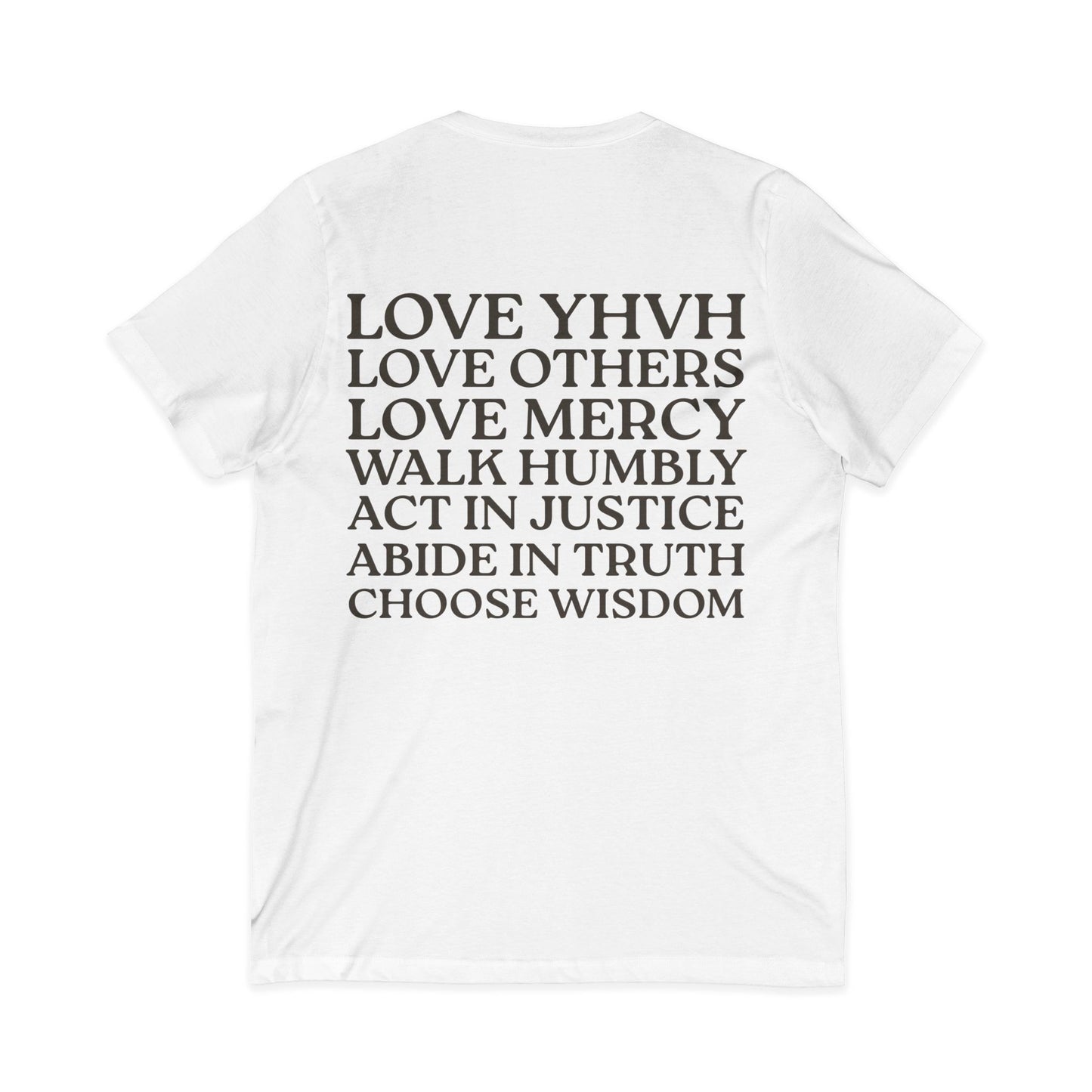 Love YHVH Adult V-Neck Tee — White