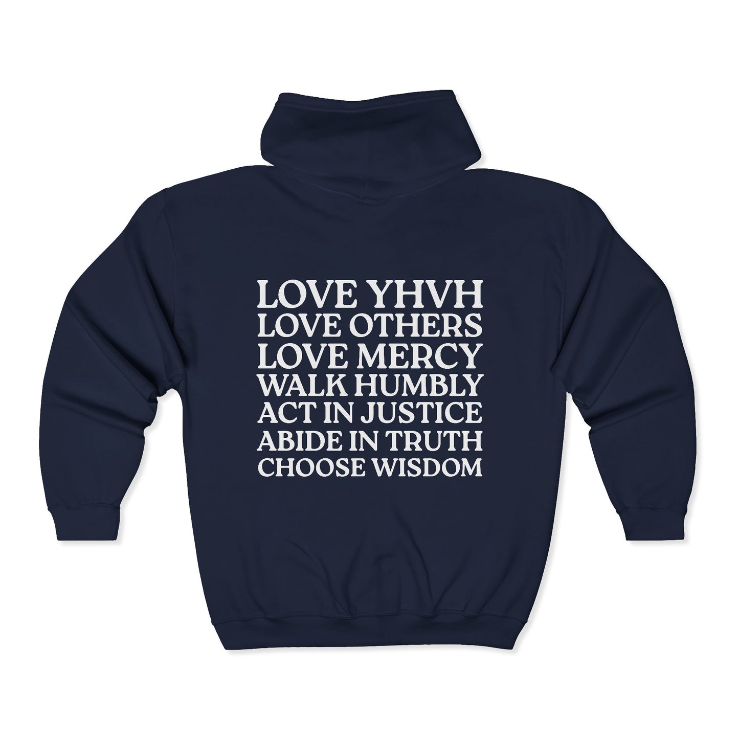 Love YHVH Full-Zip Hoodie — Navy