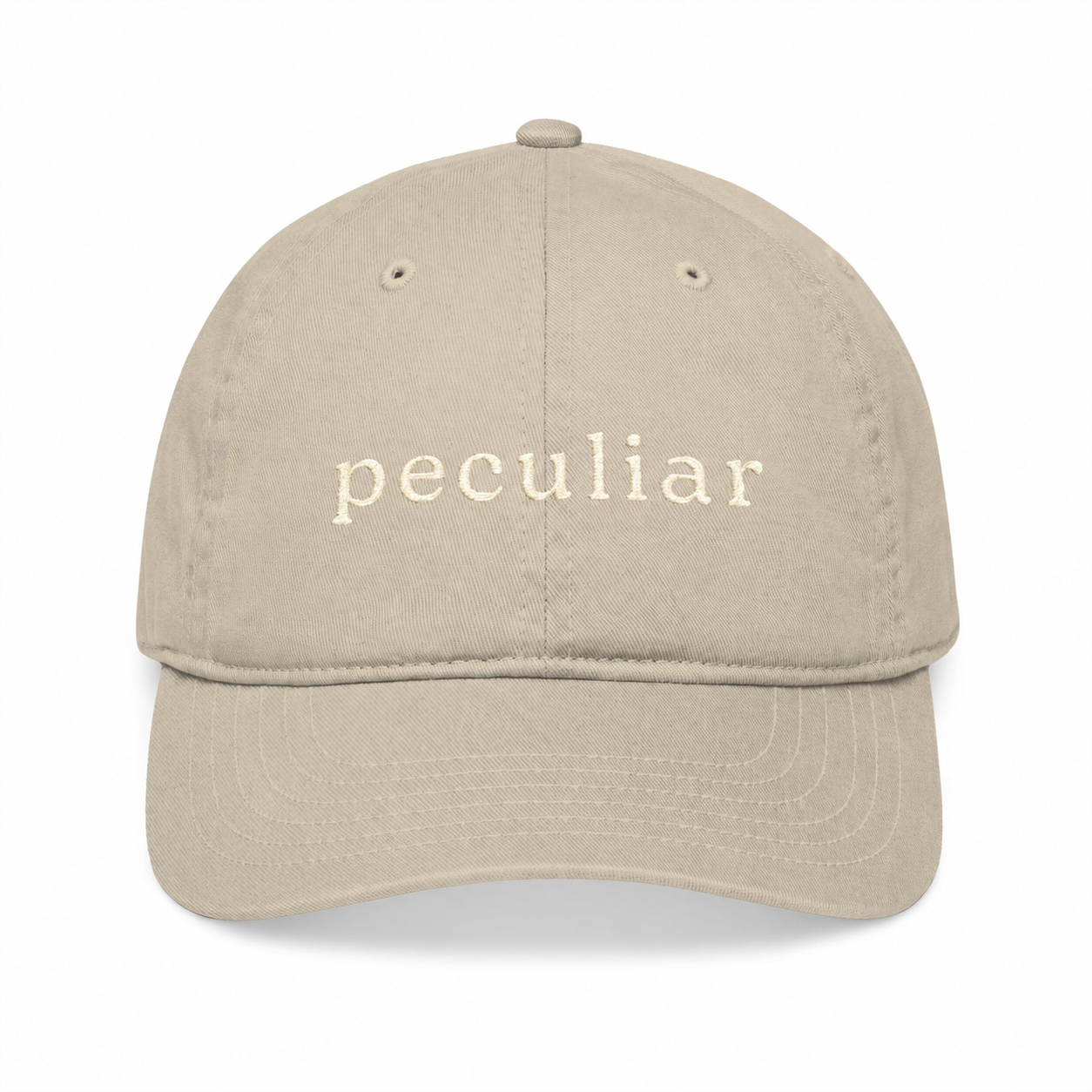 Organic Baseball Hat "peculiar"  — Tan