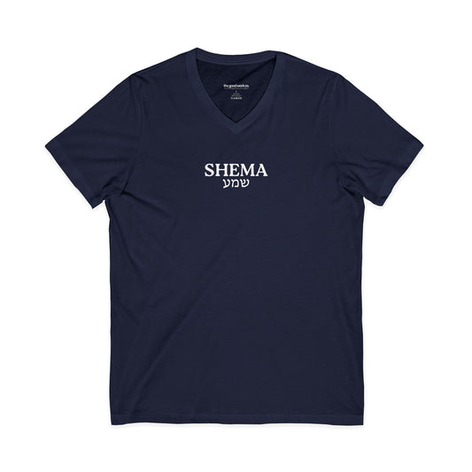 Shema Adult V-Neck Tee — Navy