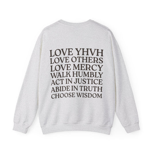 Love YHVH Crewneck — Ash/Cocoa