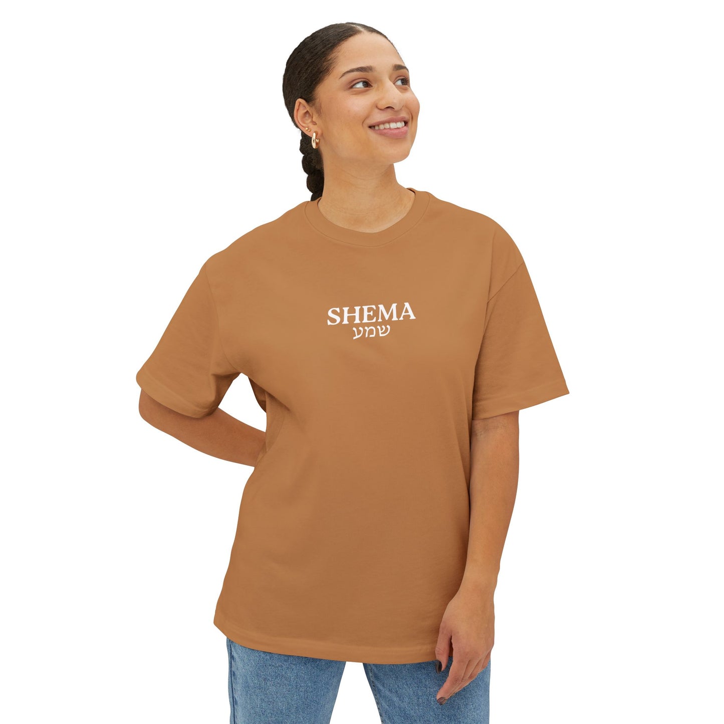 Shema Oversized Adult Tee — Toast