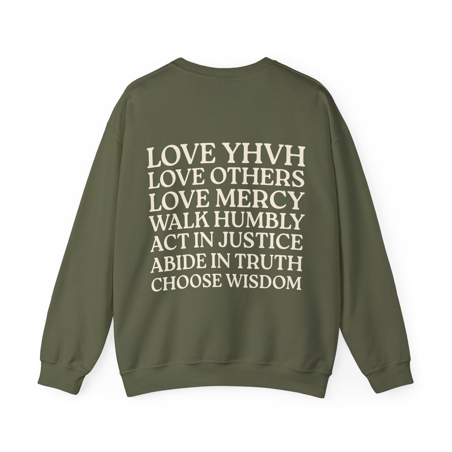 Love YHVH Crewneck — Green/Cream