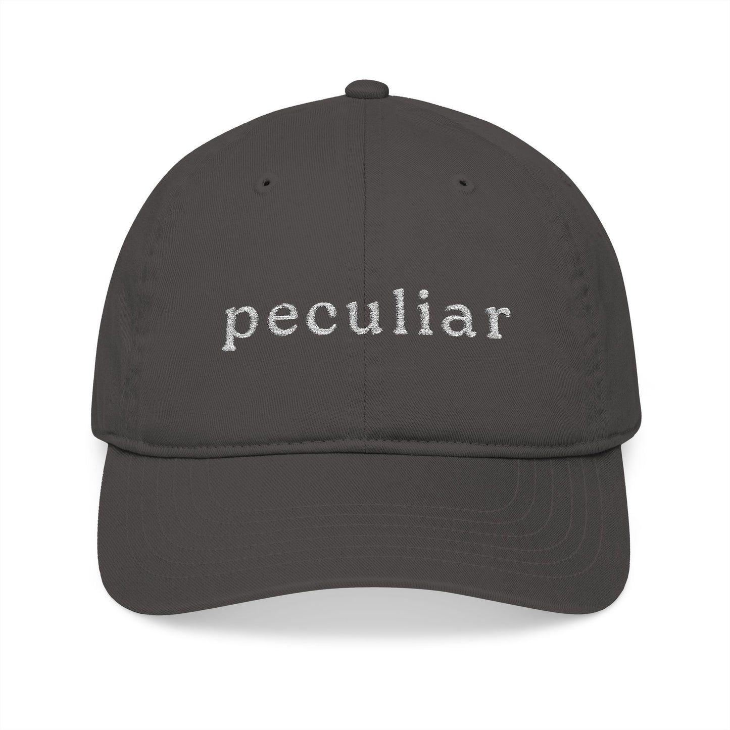 Organic Baseball Hat "peculiar"  — Charcoal