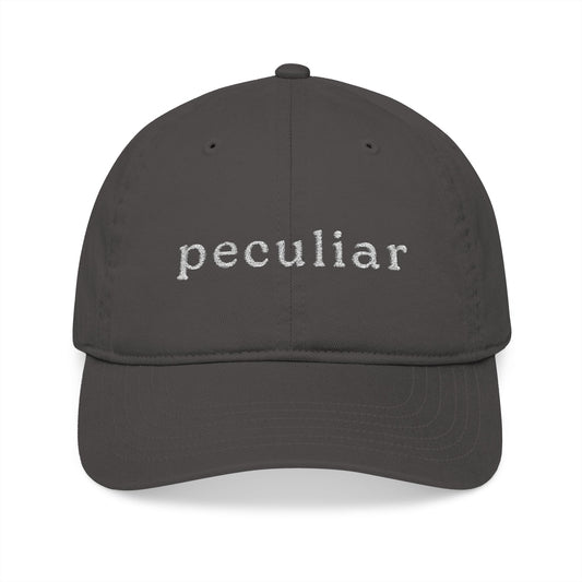 Organic Baseball Hat "peculiar"  — Charcoal