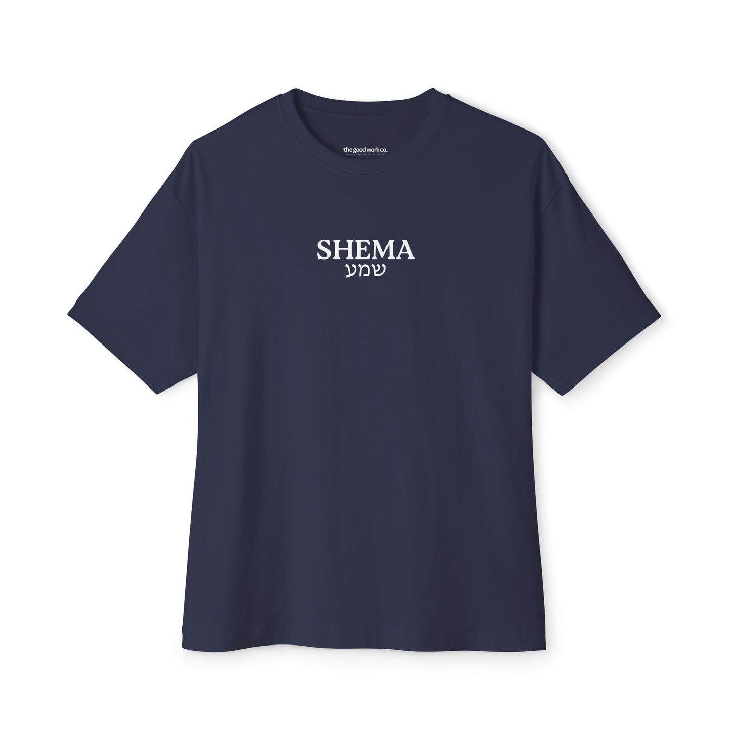 Shema Oversized Adult Tee — Navy