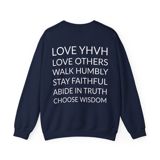 Love YHVH Adult Crewneck — Navy