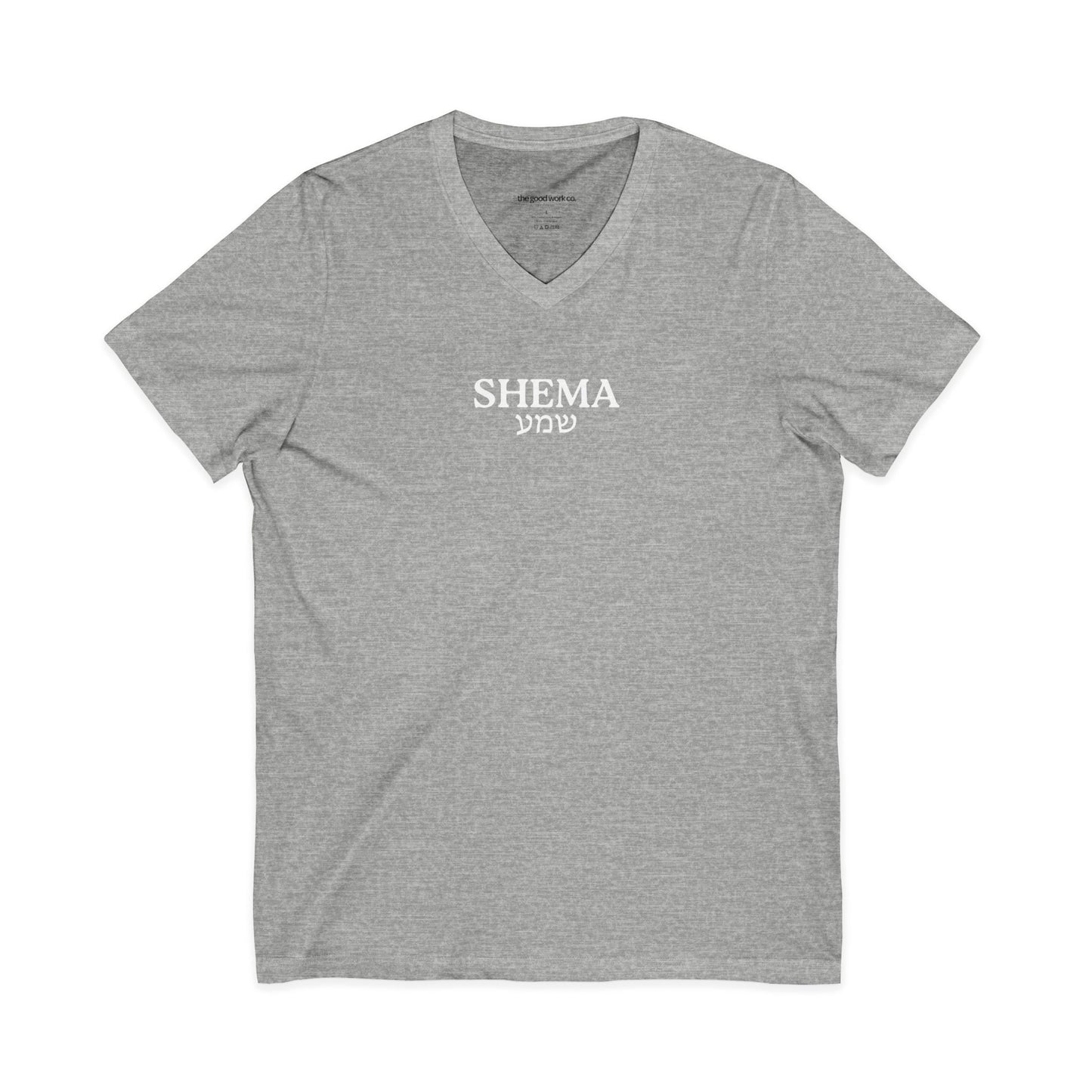 Shema Adult V-Neck Tee — Grey