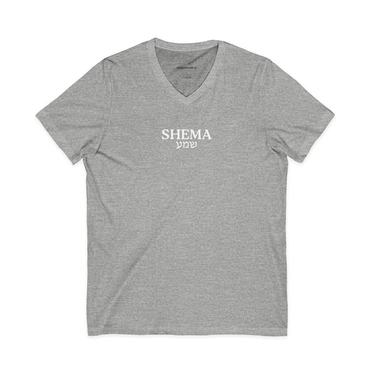 Shema Adult V-Neck Tee — Grey