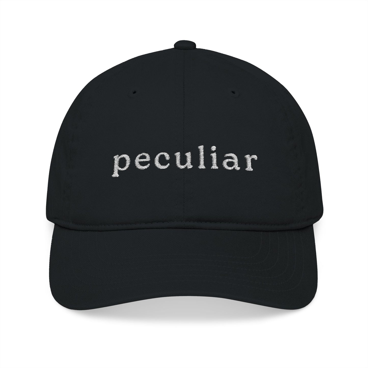 Organic Baseball Hat "peculiar"  — Black